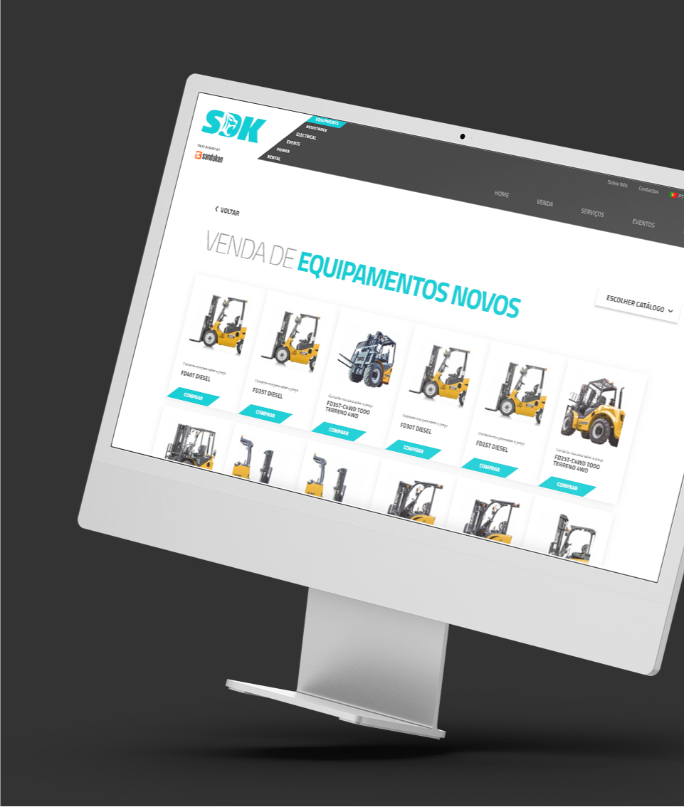 Website Sandokan em computador