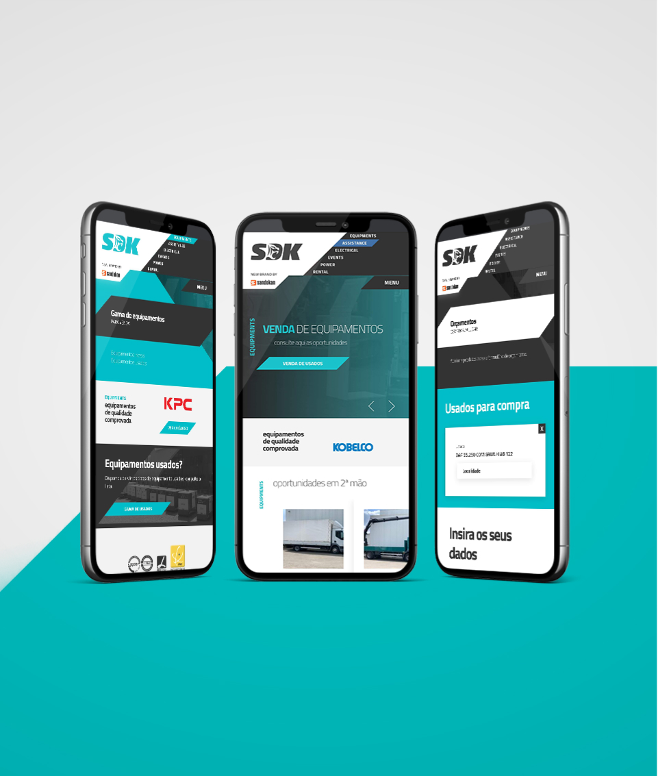 Website Sandokan em dispositivos mobile
