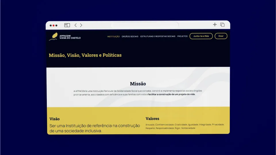 Website APPACDM Viana do Castelo